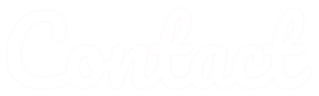 Stylized text saying 'Contact' in a soft, faded design